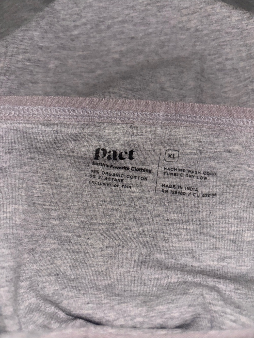 Pact gray tank top camisole size XL - Picture 2 of 4